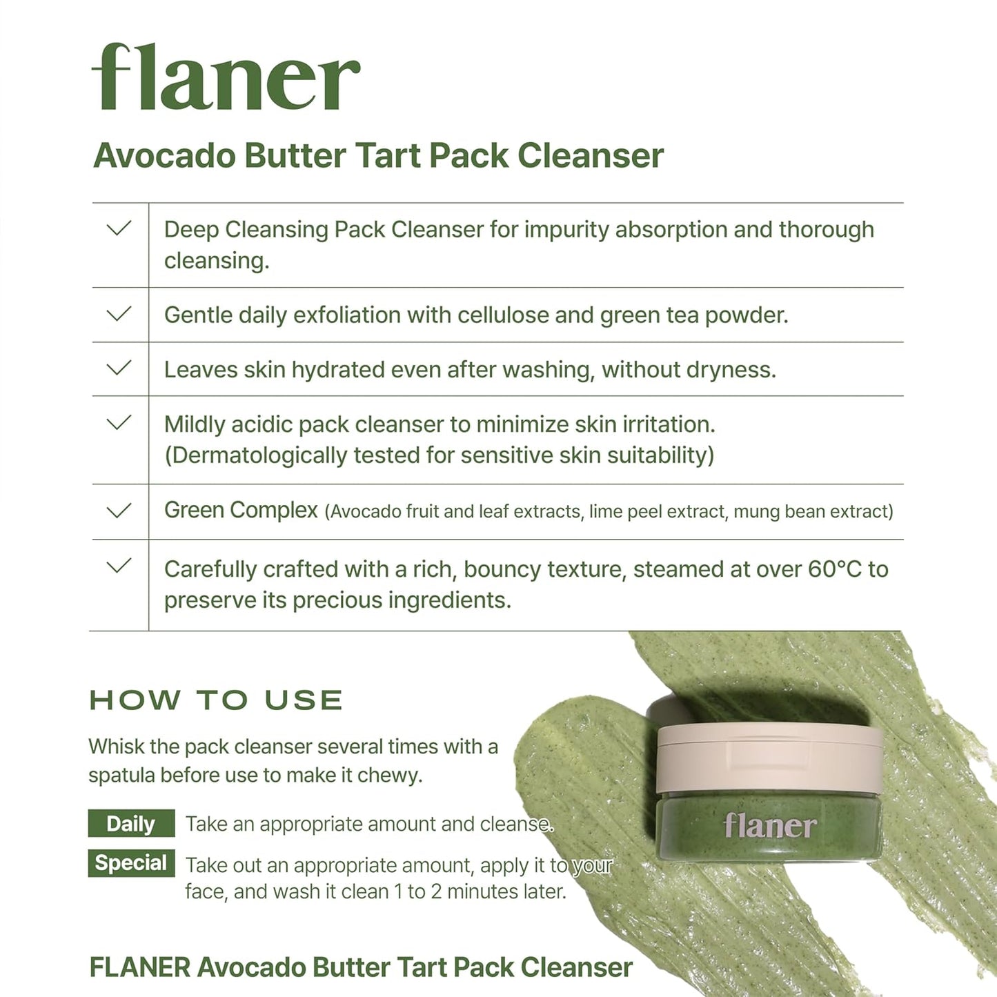 [ Flaner ] Avocado Pack Pore Cleanser 120g